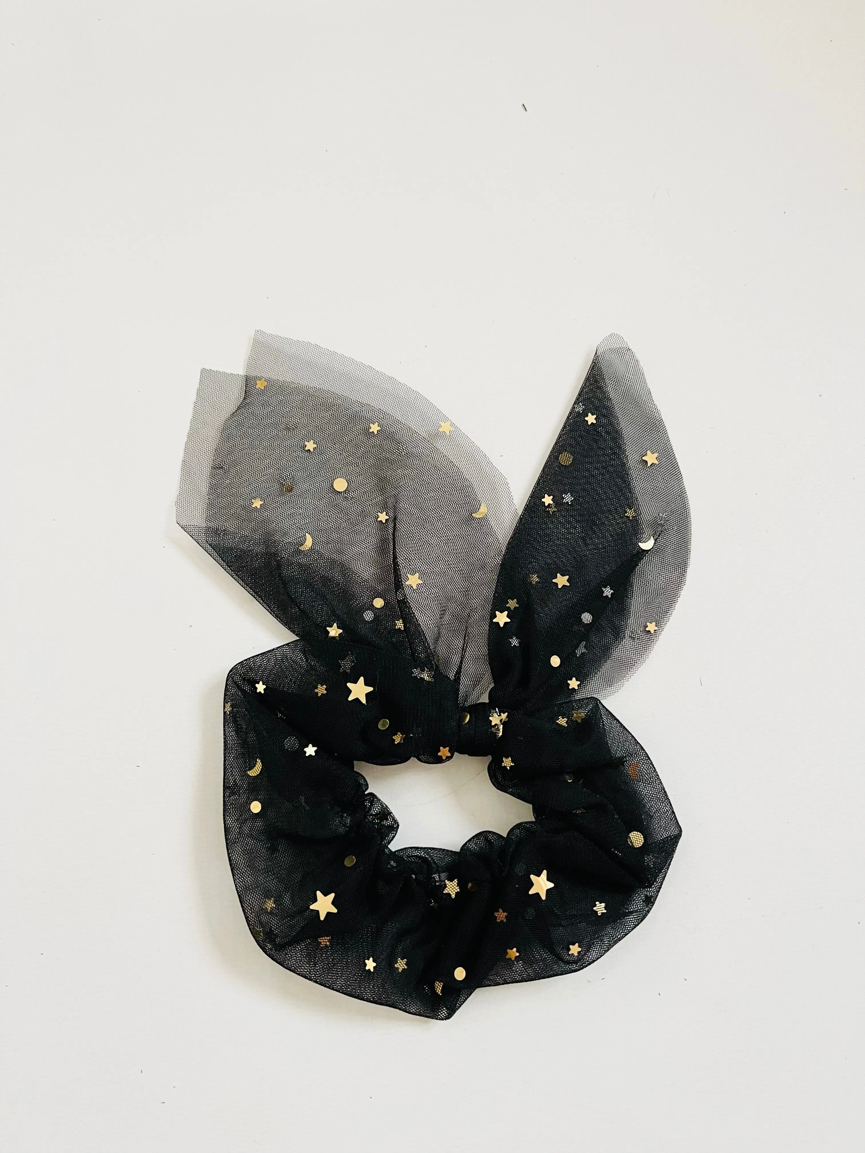 DOLLY® STARS & MOON ⭐️ 🌙 TULLE HAIR SCRUNCHIE black