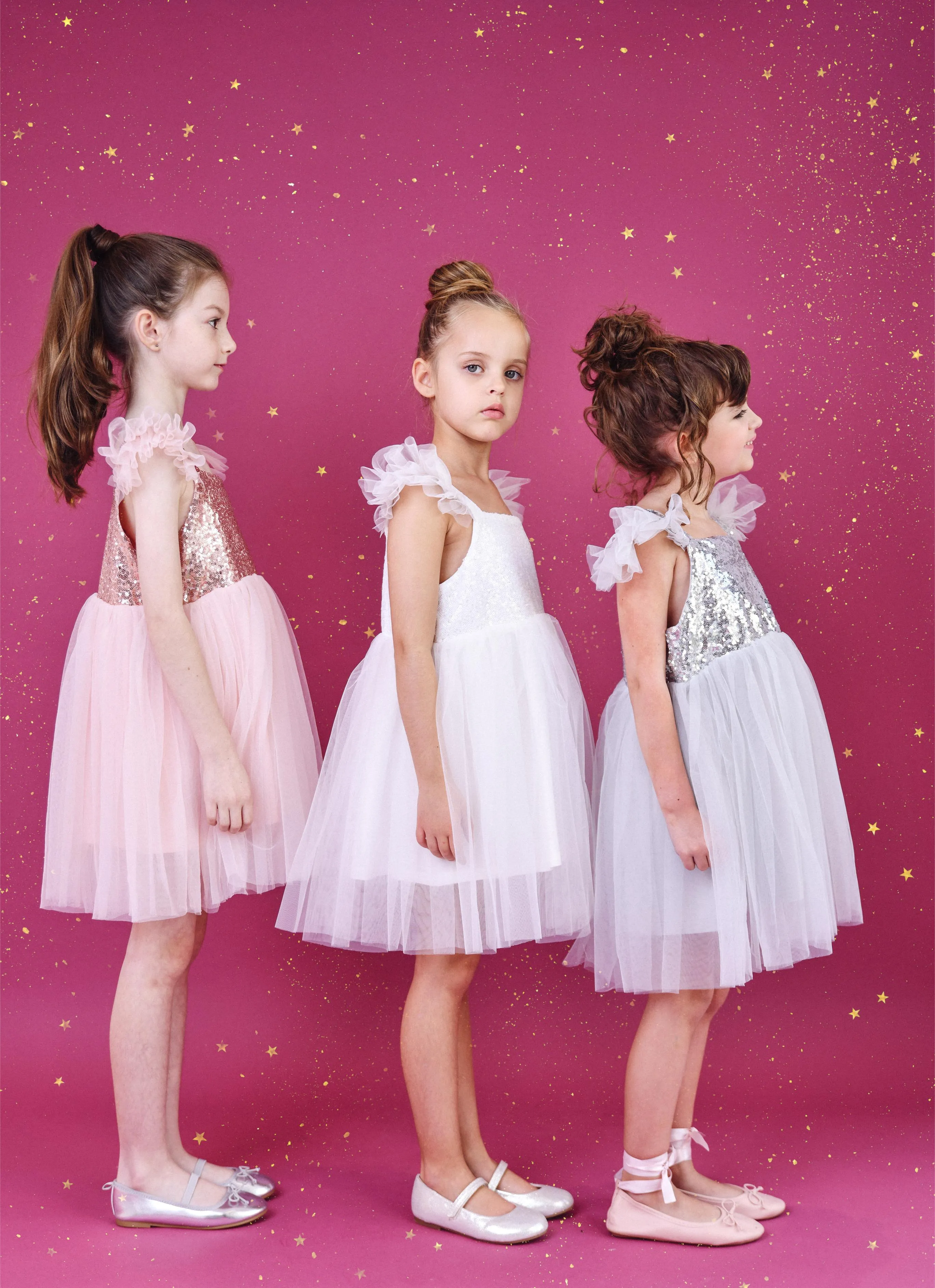 DOLLY UNIVERSE SEQUIN GLITTER GALAXY TUTU DRESS white