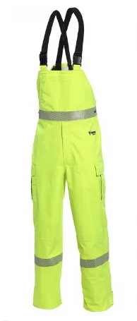 Drifire National Safety Apparel HYDROFLASHB Navy, Yellow, Orange Hi-Vis Rain Bib Class E