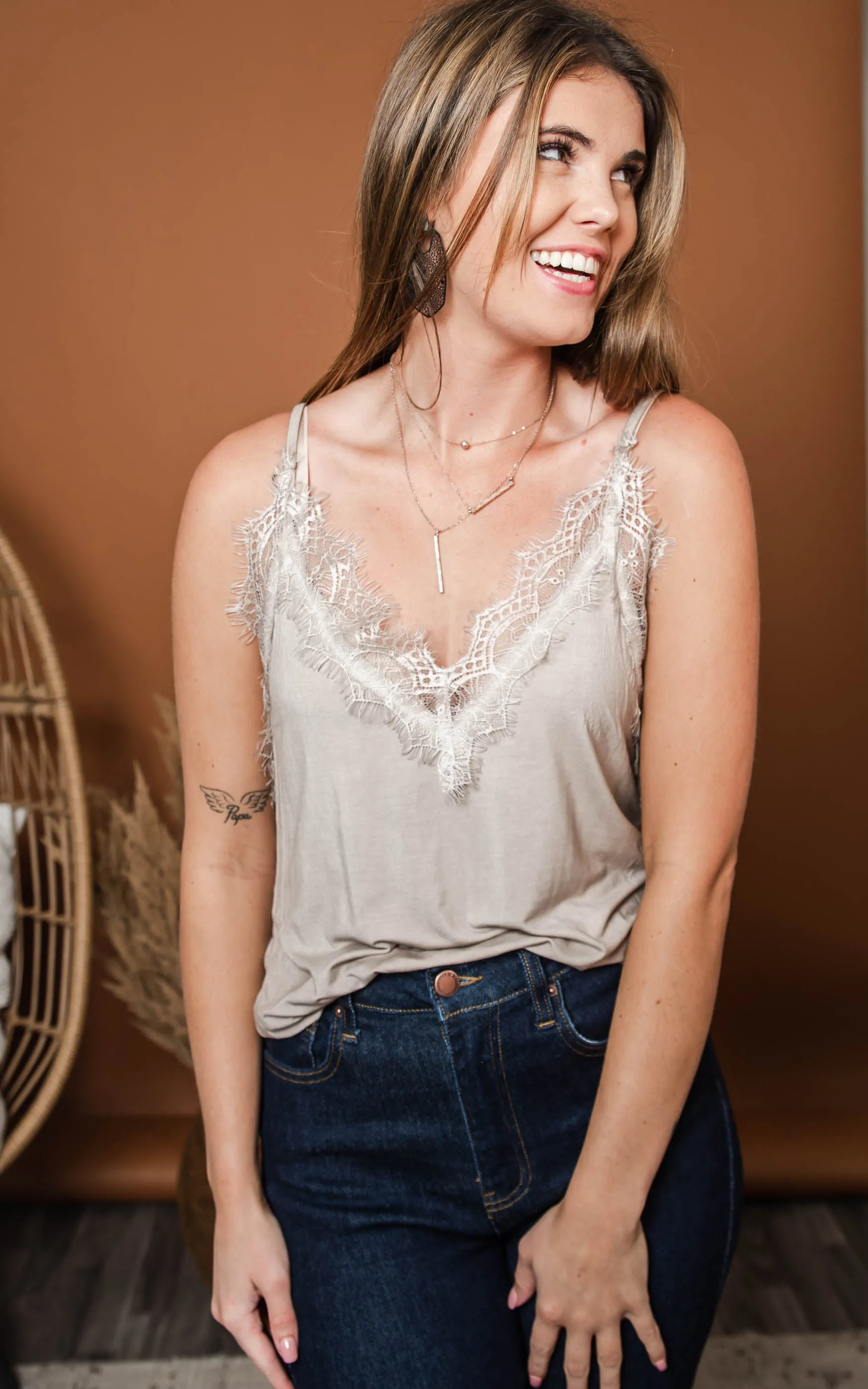 Eyelash Lace Cami Tank Top - Final Sale*