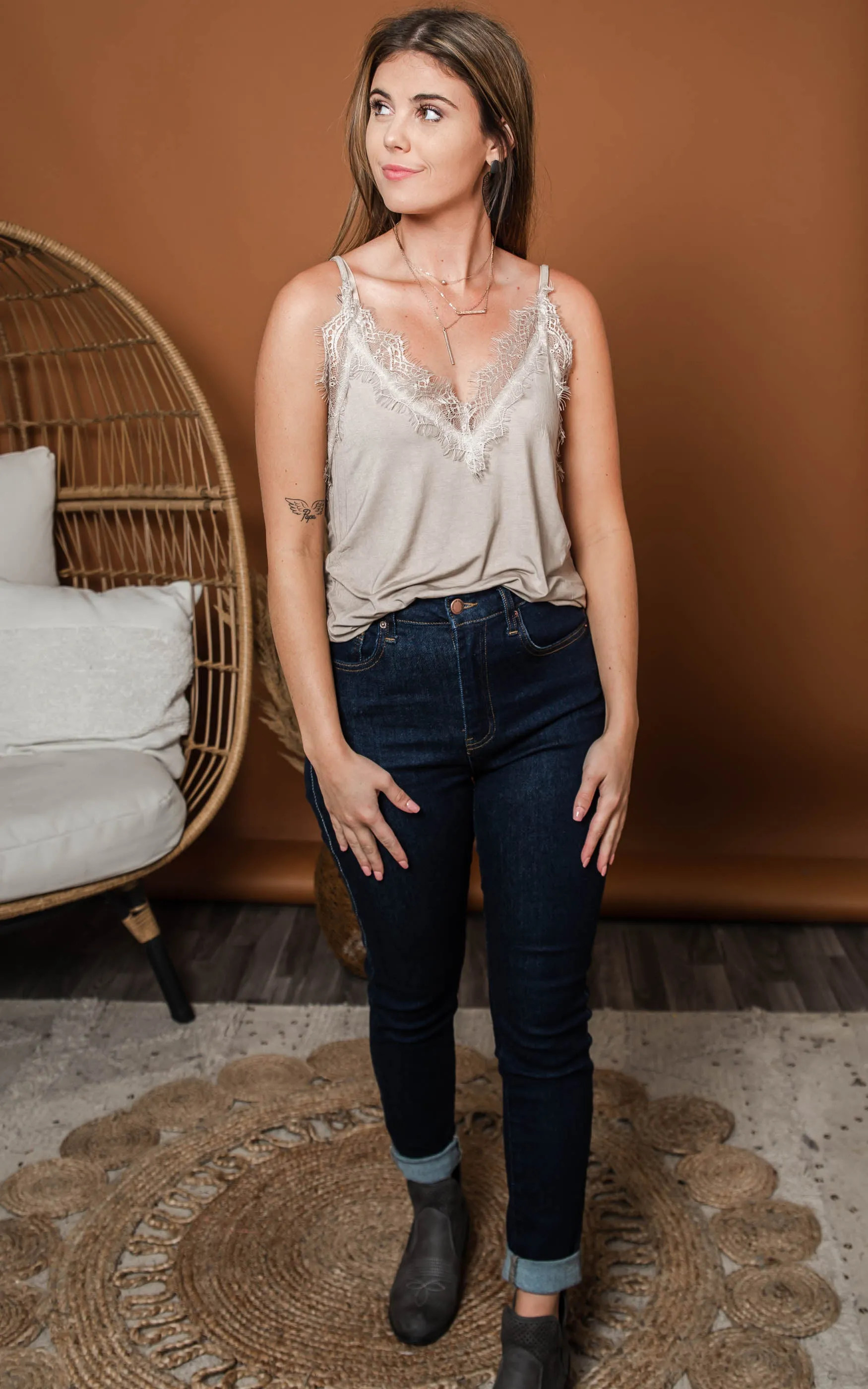 Eyelash Lace Cami Tank Top - Final Sale*