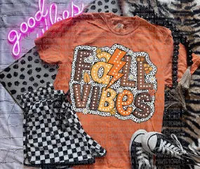 FALL VIBES on burnt orange comfort colors graphic tee