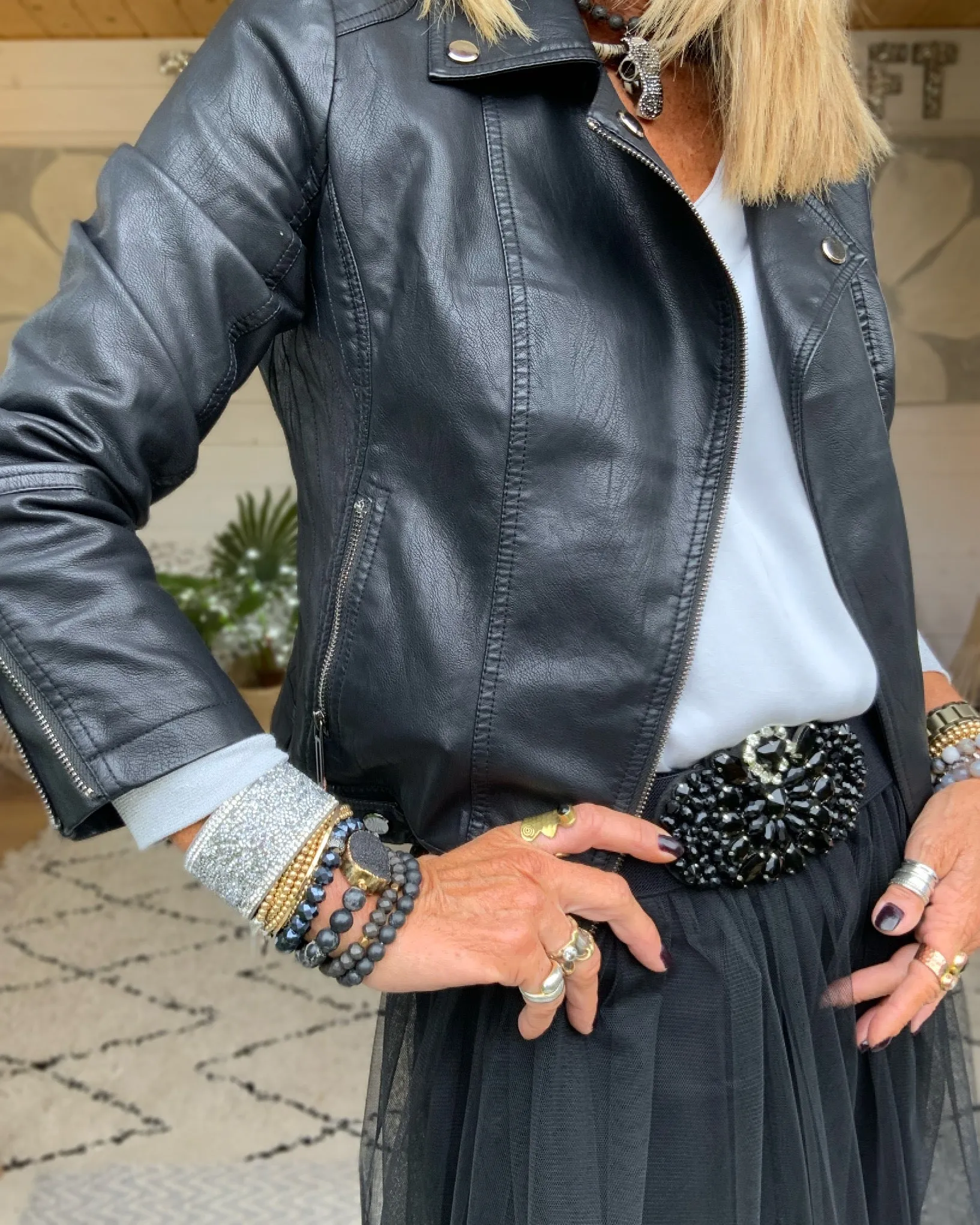 Faux Leather Jacket