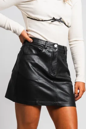 Faux leather skirt black