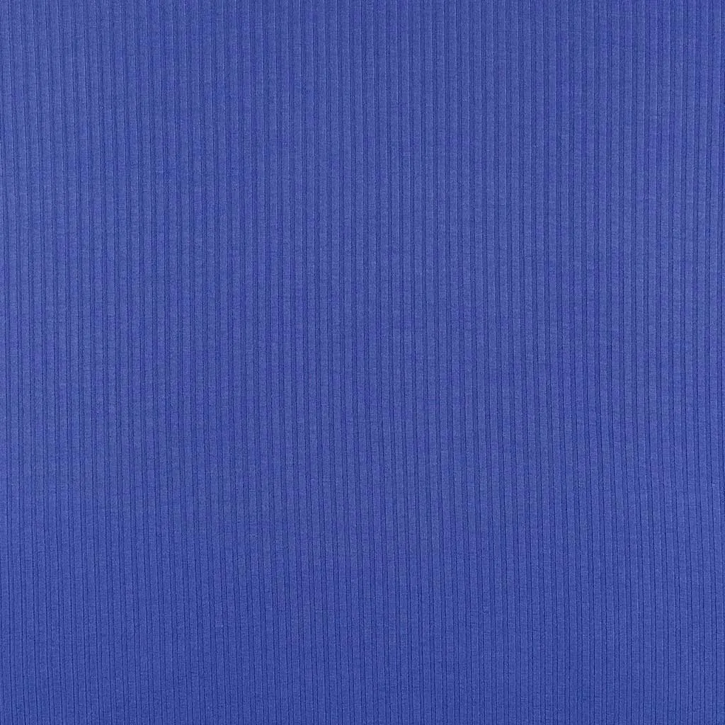 Fuji - Cobalt Blue Bamboo and Elastane Rib Knit Fabric