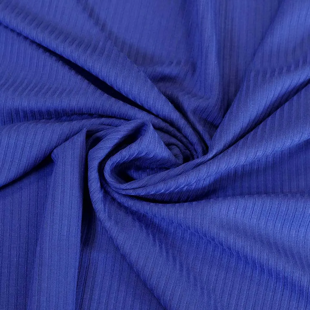 Fuji - Cobalt Blue Bamboo and Elastane Rib Knit Fabric