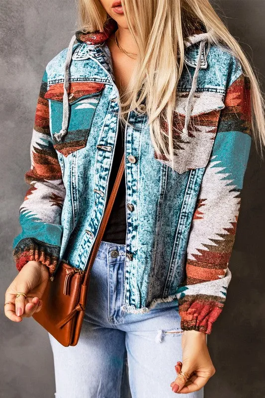 Geometric Denim Jacket