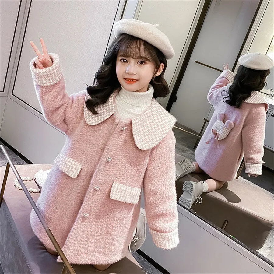 Girls Thicken Long Coats Cute  Outwear