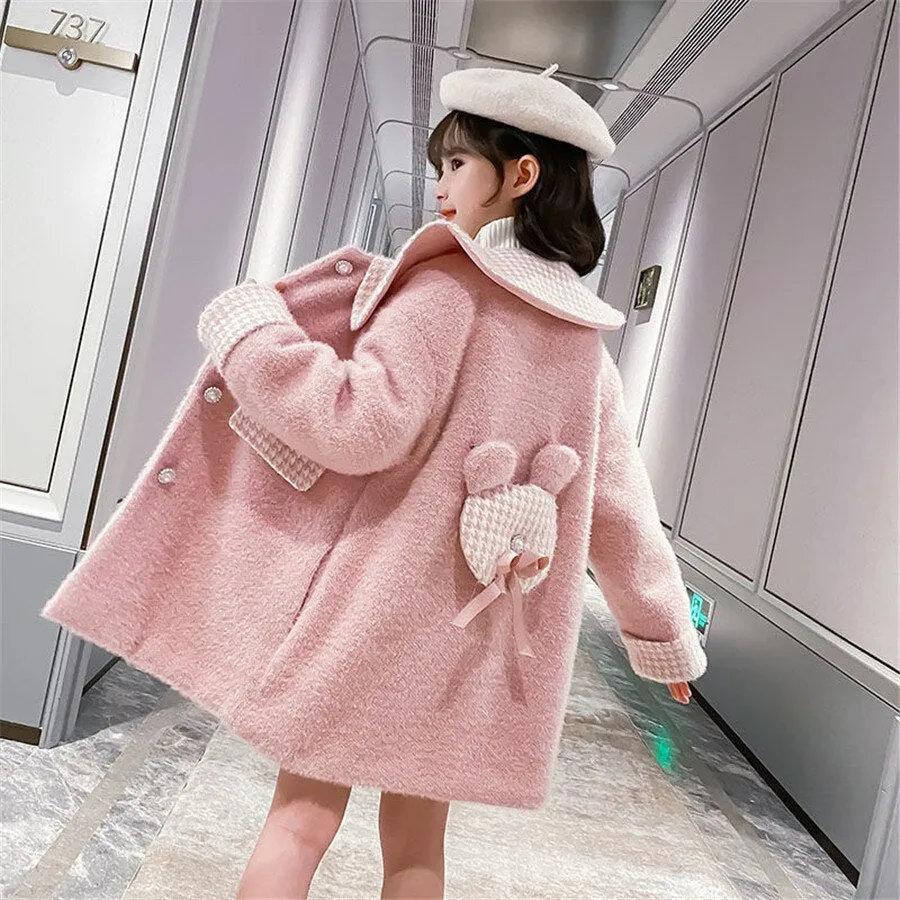 Girls Thicken Long Coats Cute  Outwear