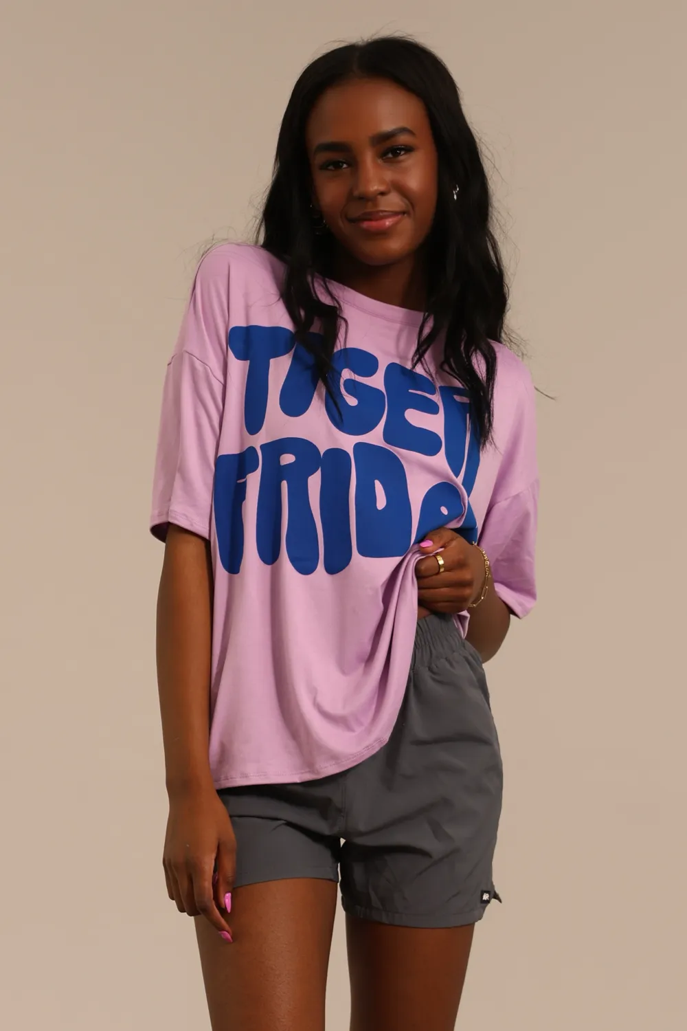 Graffiti Oversized T-Shirt - Lilac