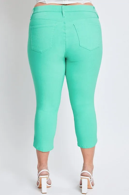Hyperstretch Pull-On Capri W/Side Slit