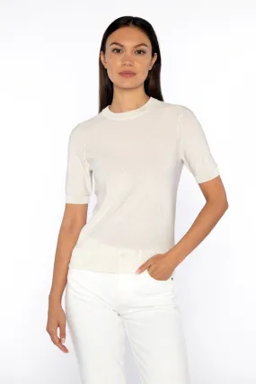KINROSS CASHMERE - SEQUIN SHORT SLEEVE CREW