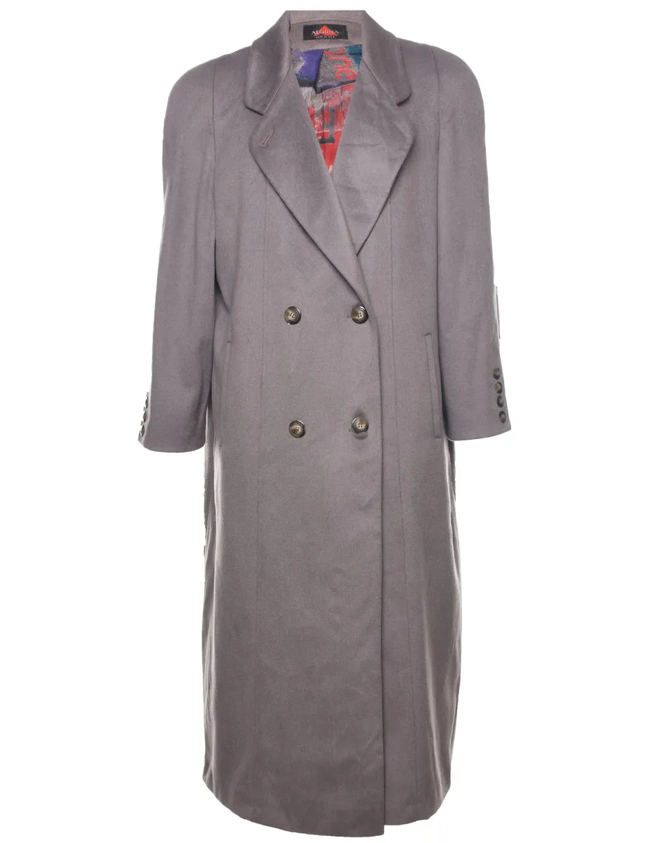 Light Grey Wool Coat - L