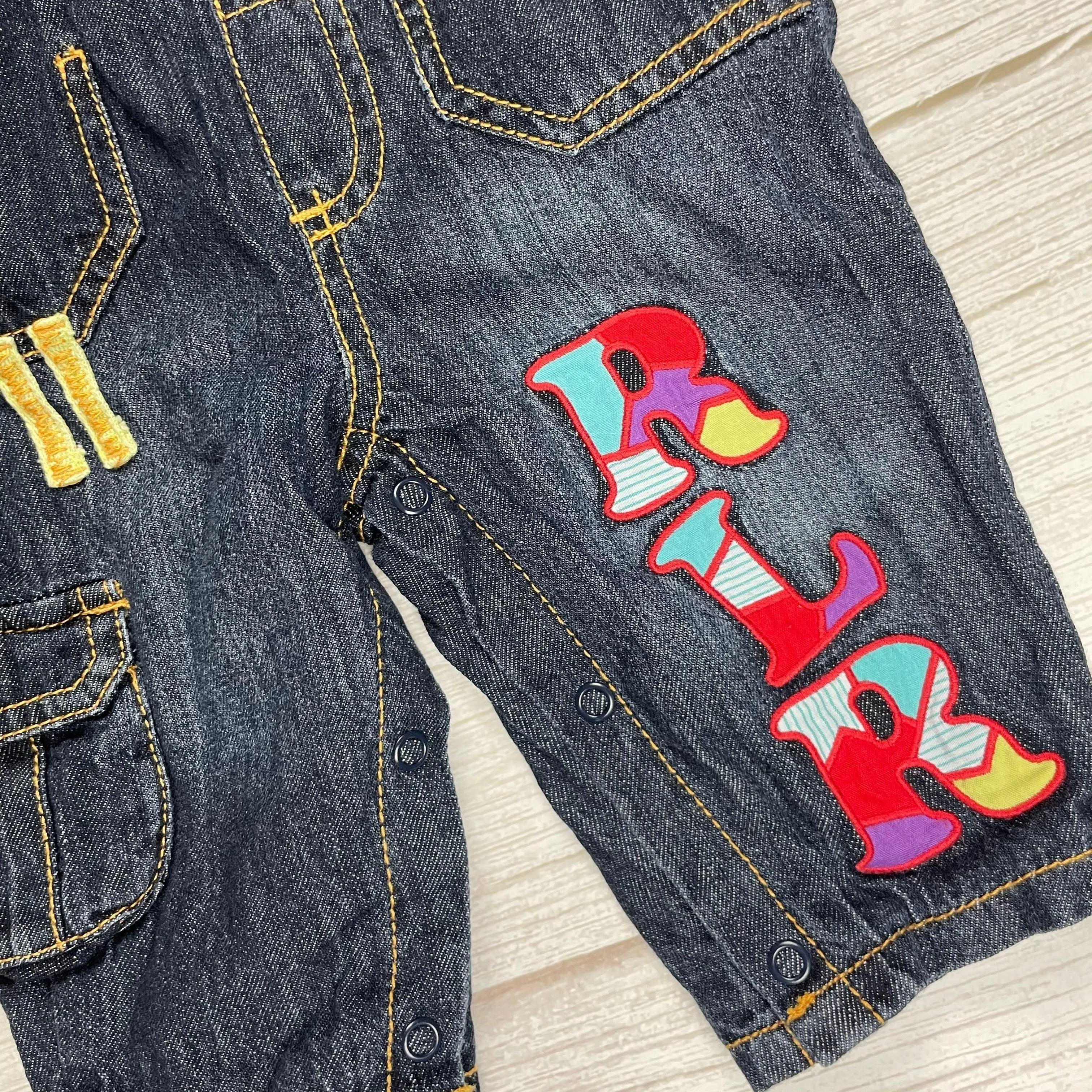 Little Rocha Classic Bib & Brace Denim Overalls - Size 3/6M