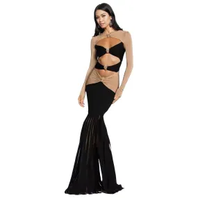 MAYA Black Cut-Out Maxi Dress
