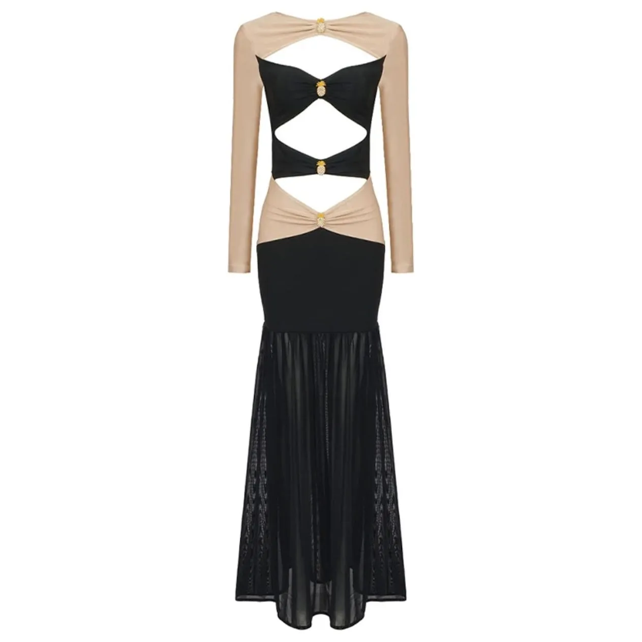 MAYA Black Cut-Out Maxi Dress