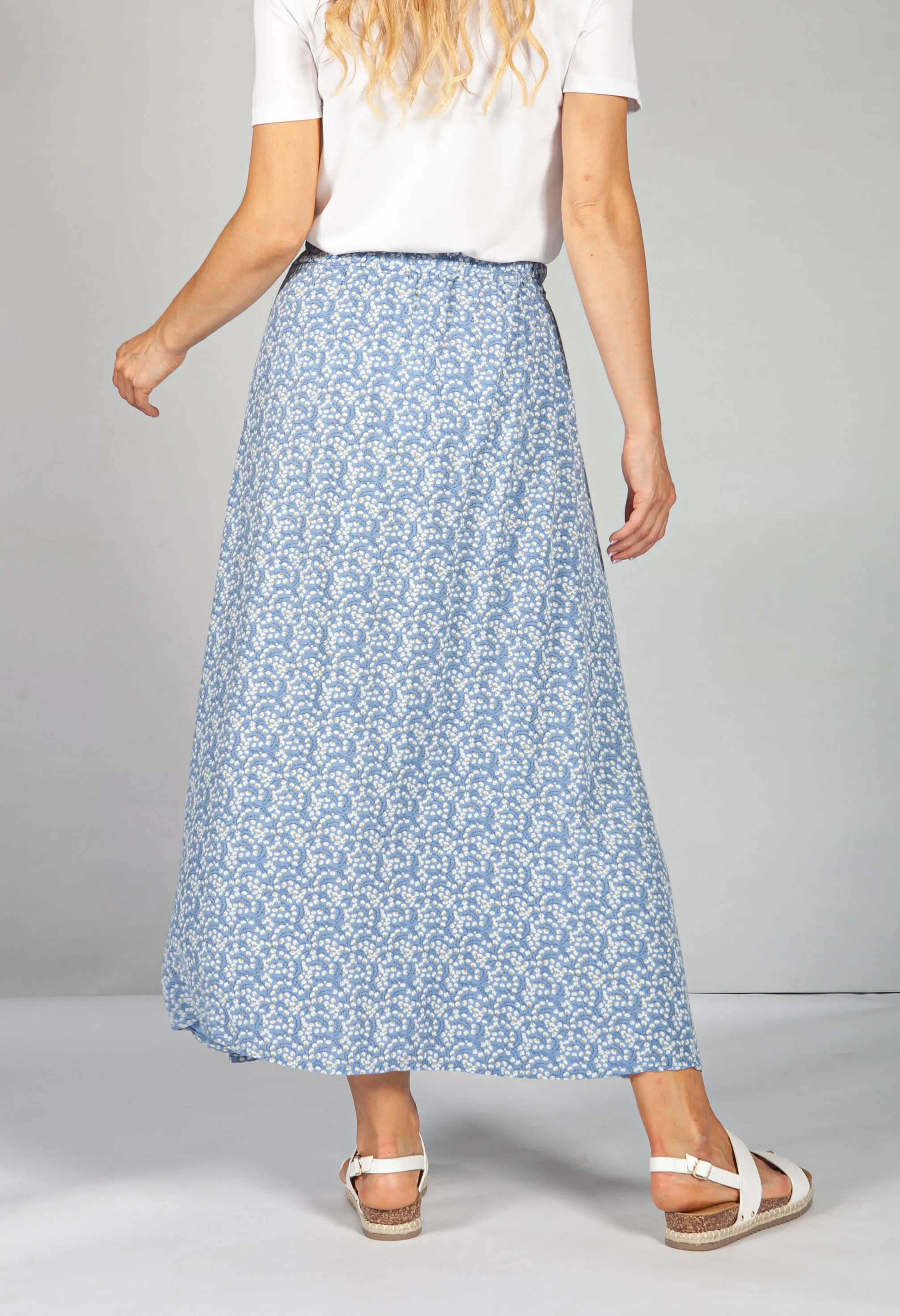 Mini Bloom Faux Button Down Skirt in Afternoon Sky Blue-1