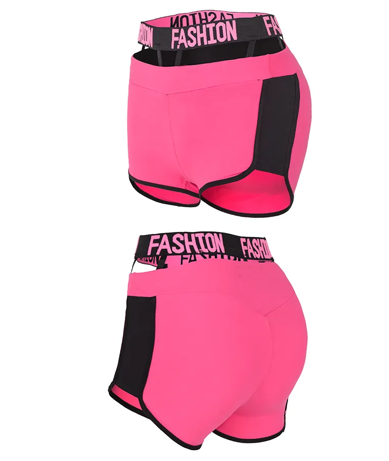 MIP 3 INCH BRANDED STRETCH WAISBAND SHORTS IN PINK