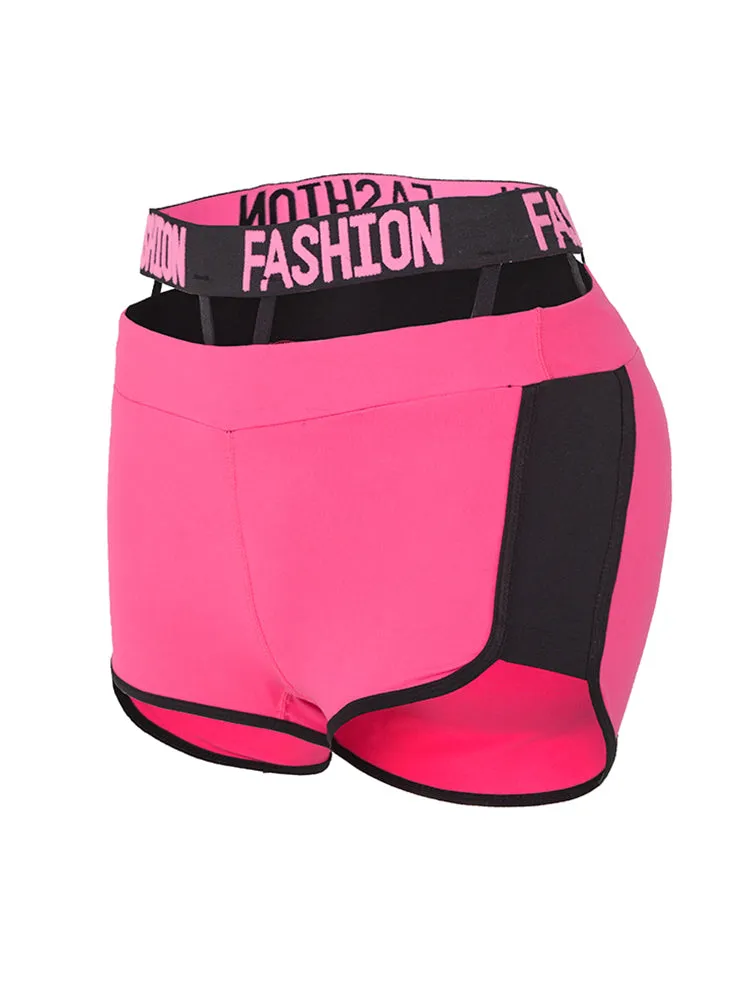 MIP 3 INCH BRANDED STRETCH WAISBAND SHORTS IN PINK