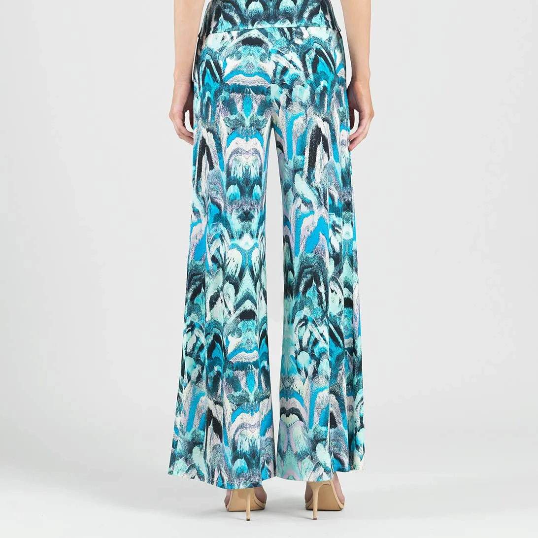 Multi Print Soft Knit Palazzo Pant