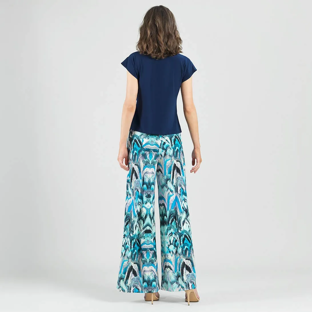 Multi Print Soft Knit Palazzo Pant