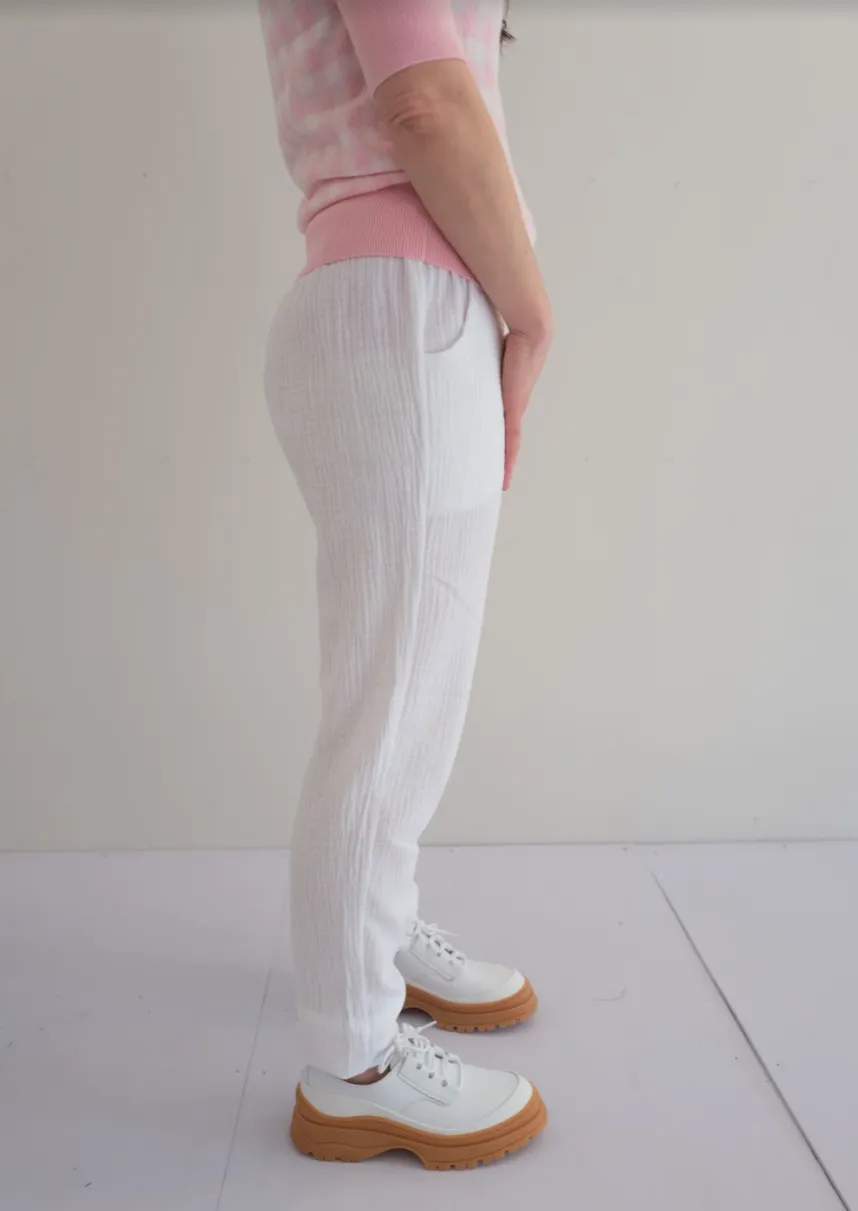 Natalie Busby - Travel Pant: White