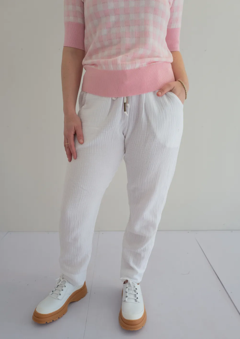 Natalie Busby - Travel Pant: White