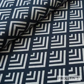 Organic Interlock Jacquard - Corners - Blue