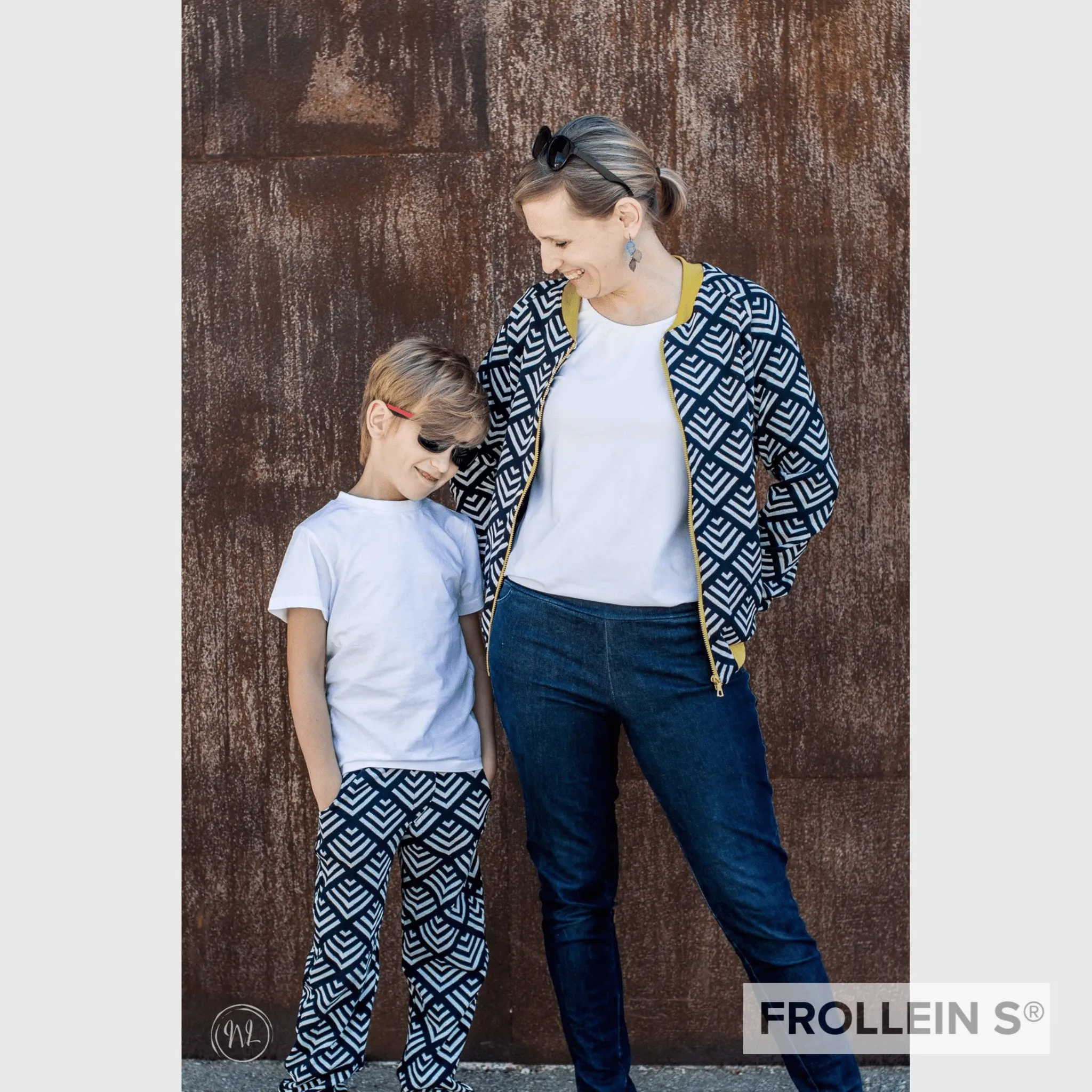 Organic Interlock Jacquard - Corners - Blue