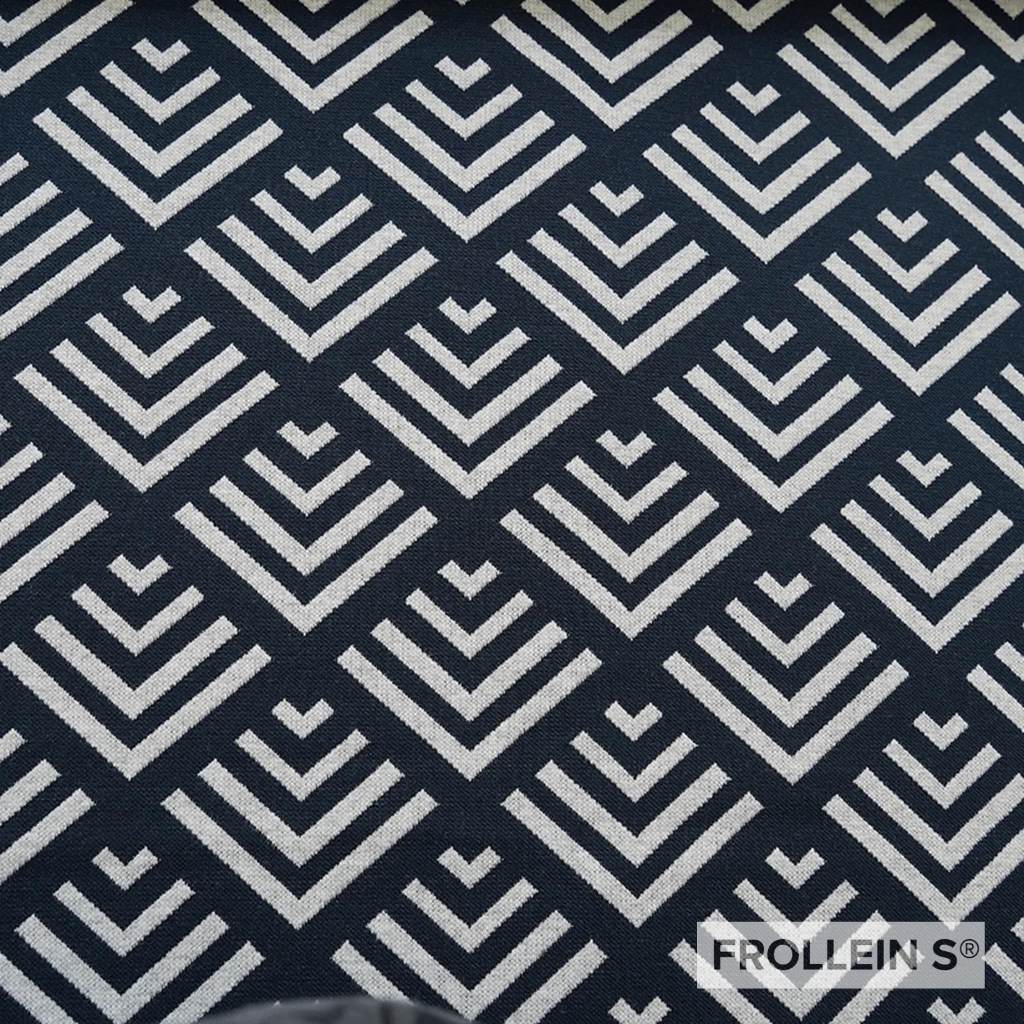 Organic Interlock Jacquard - Corners - Blue