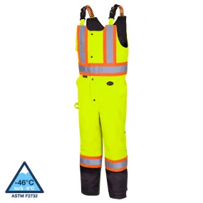 Pioneer Men's Hi Vis Insulated Bib Overalls, CSA Certified, 300D Oxford Poly, Waterproof, Quilted Lining, Reflective Tape, Safety Gear | Sizes XXS-5XL