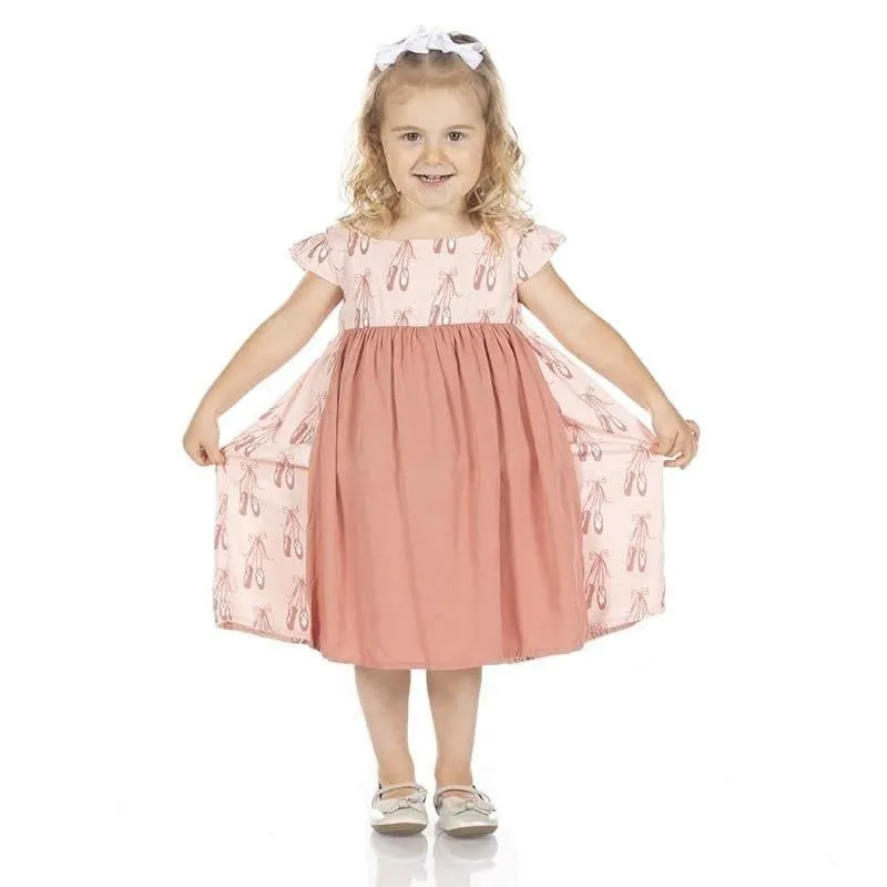 Print Bamboo Woven Garden Dress with Apron - Baby Rose Ballet