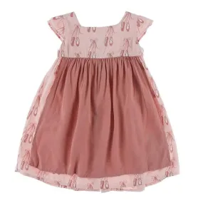 Print Bamboo Woven Garden Dress with Apron - Baby Rose Ballet