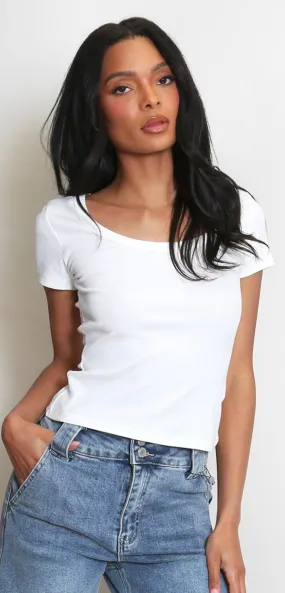 Rita Short Sleeve Ribbed Top