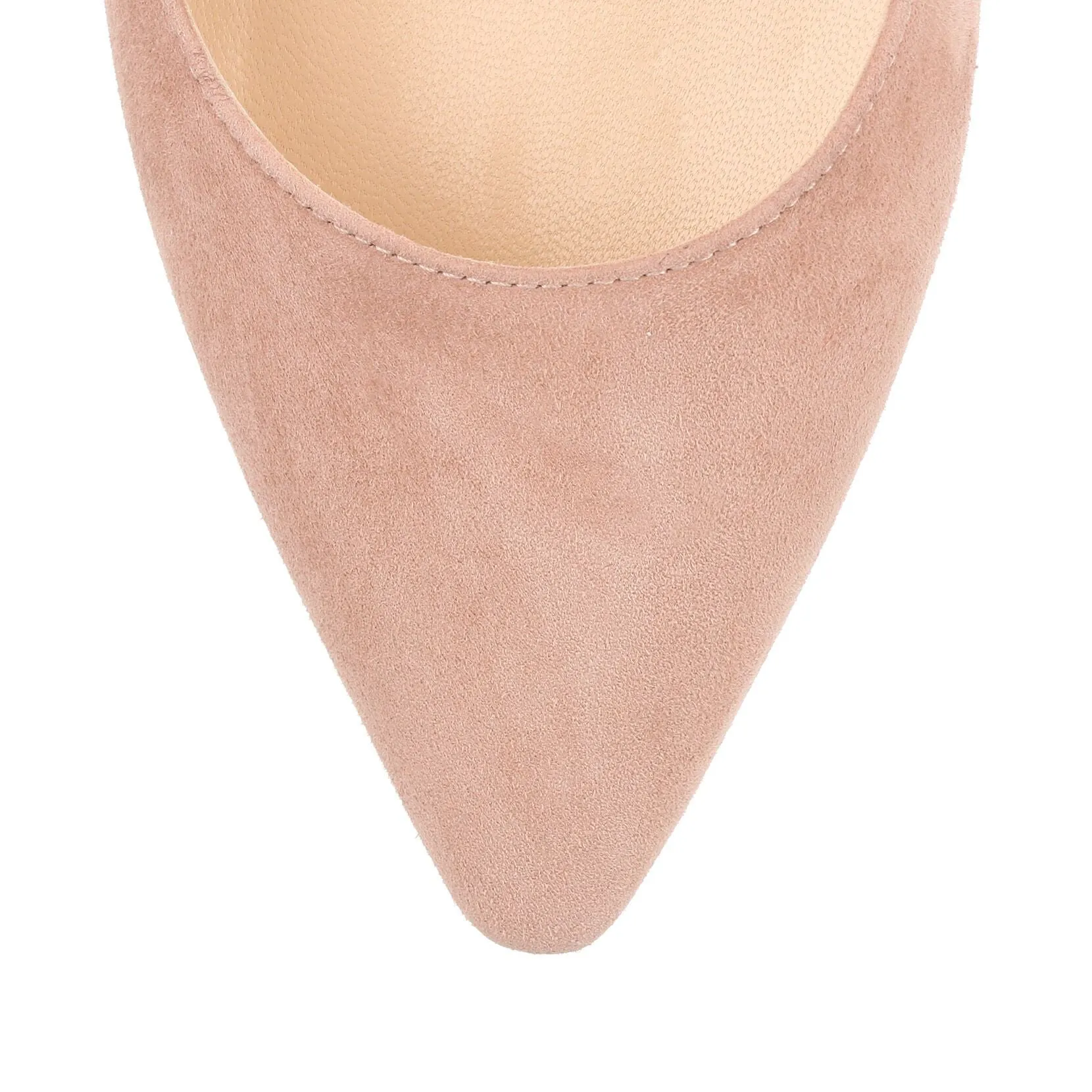 Romy 85 ballet pink suede pump