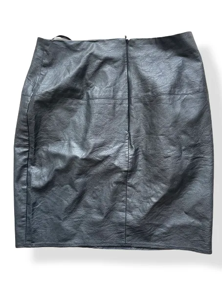 Rubynee Vintage y2k womens faux leather black skirt