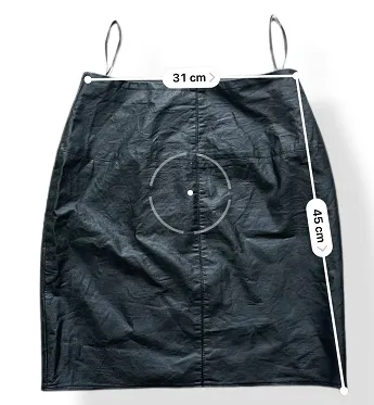 Rubynee Vintage y2k womens faux leather black skirt