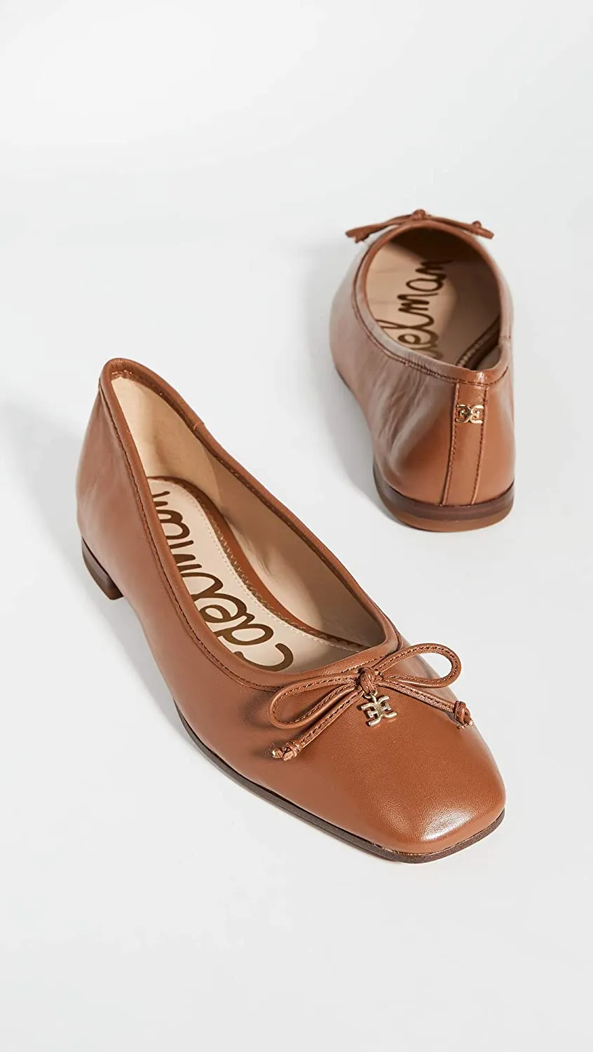 Sam Edelman Jillie Saddle Leather Cushioned Pointed Toe Detailed Ballet Flats