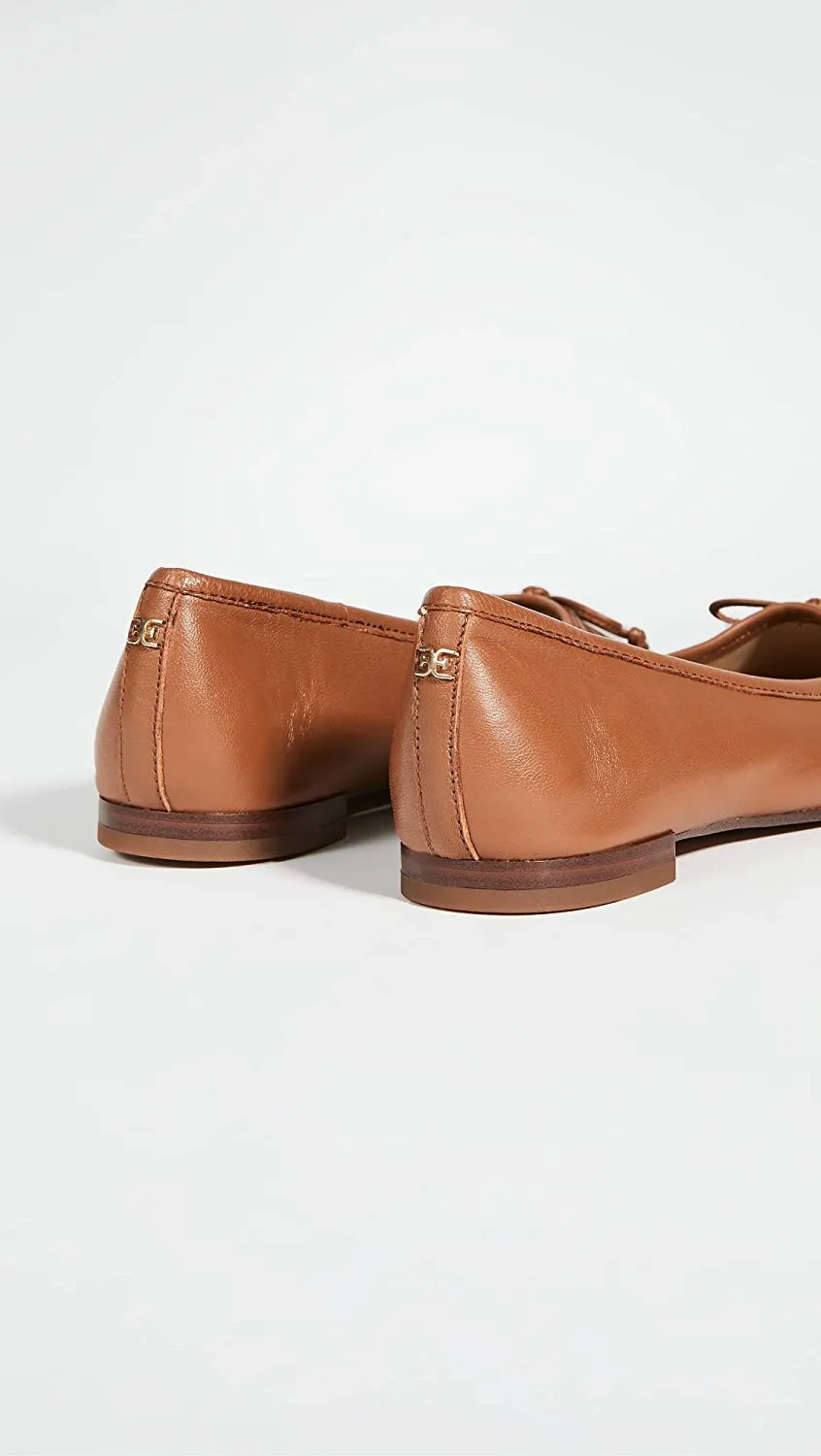 Sam Edelman Jillie Saddle Leather Cushioned Pointed Toe Detailed Ballet Flats