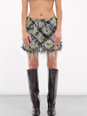 Sheer Faux Fur Mini Skirt (A16509-0CLBX-VERY-BLACK)