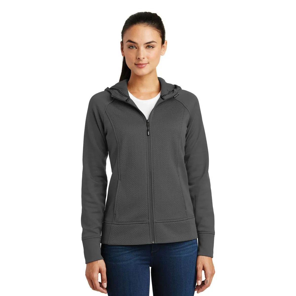 Sport-Tek Women's Iron Grey Rival Tech Fleece Full-Zip Hooded Jacket