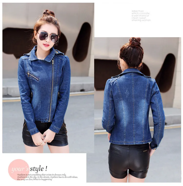 Spring And Autumn Short Women's Denim Coat