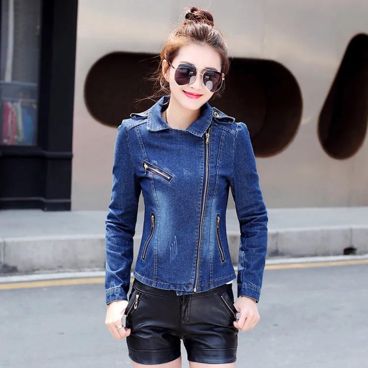 Spring And Autumn Short Women's Denim Coat