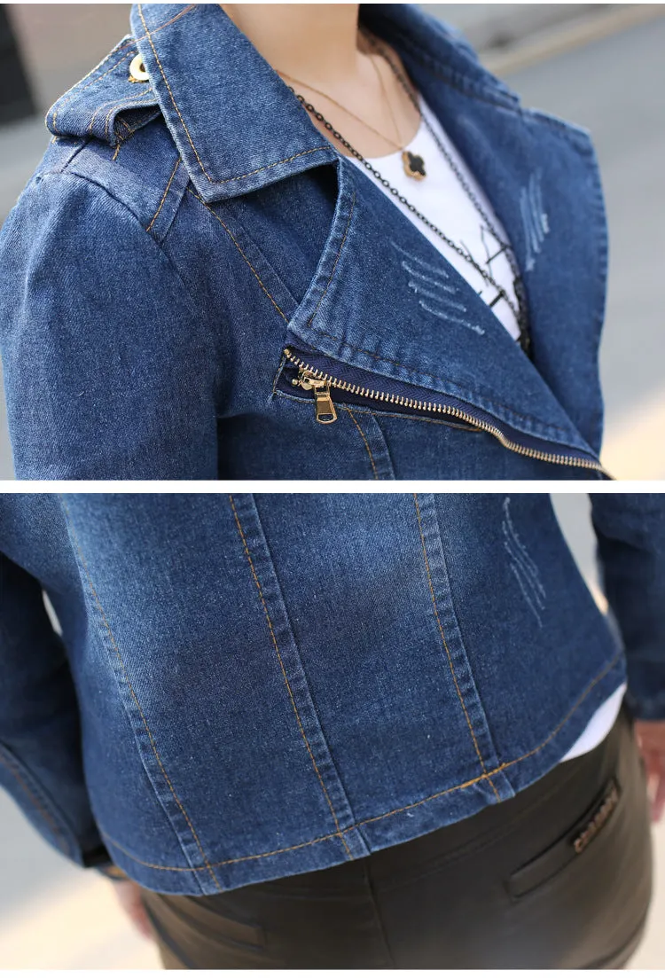 Spring And Autumn Short Women's Denim Coat