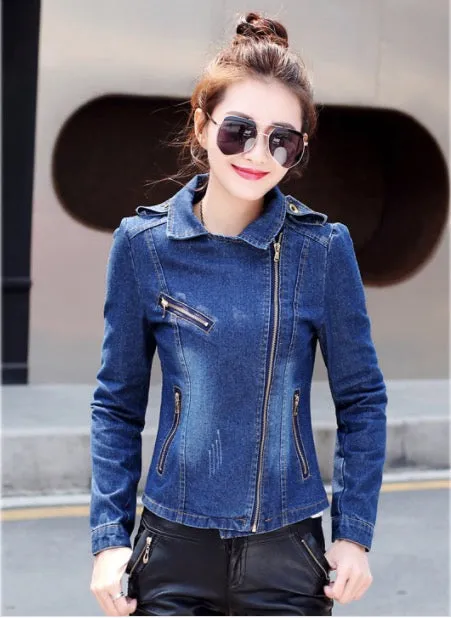 Spring And Autumn Short Women's Denim Coat