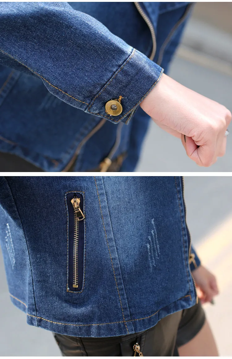 Spring And Autumn Short Women's Denim Coat