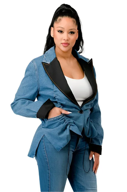 Step Above- Denim Blazer