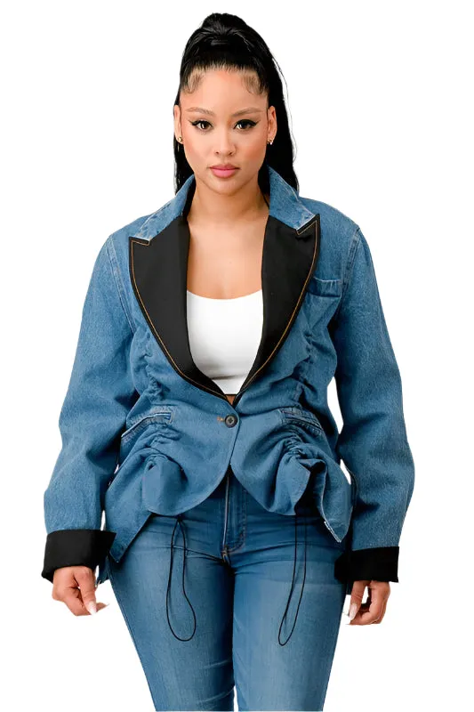 Step Above- Denim Blazer
