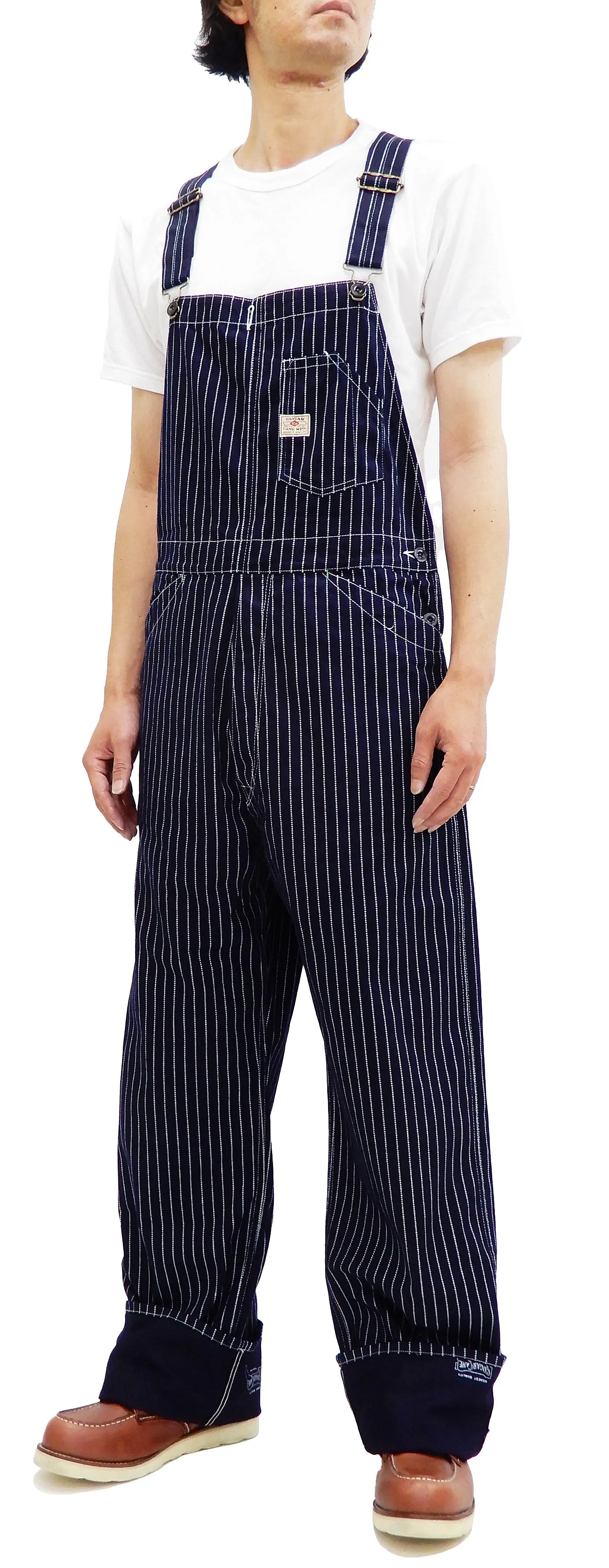 Sugar Cane Bib Overalls Men's Classic Railroad Wabash Stripe Overall SC41960