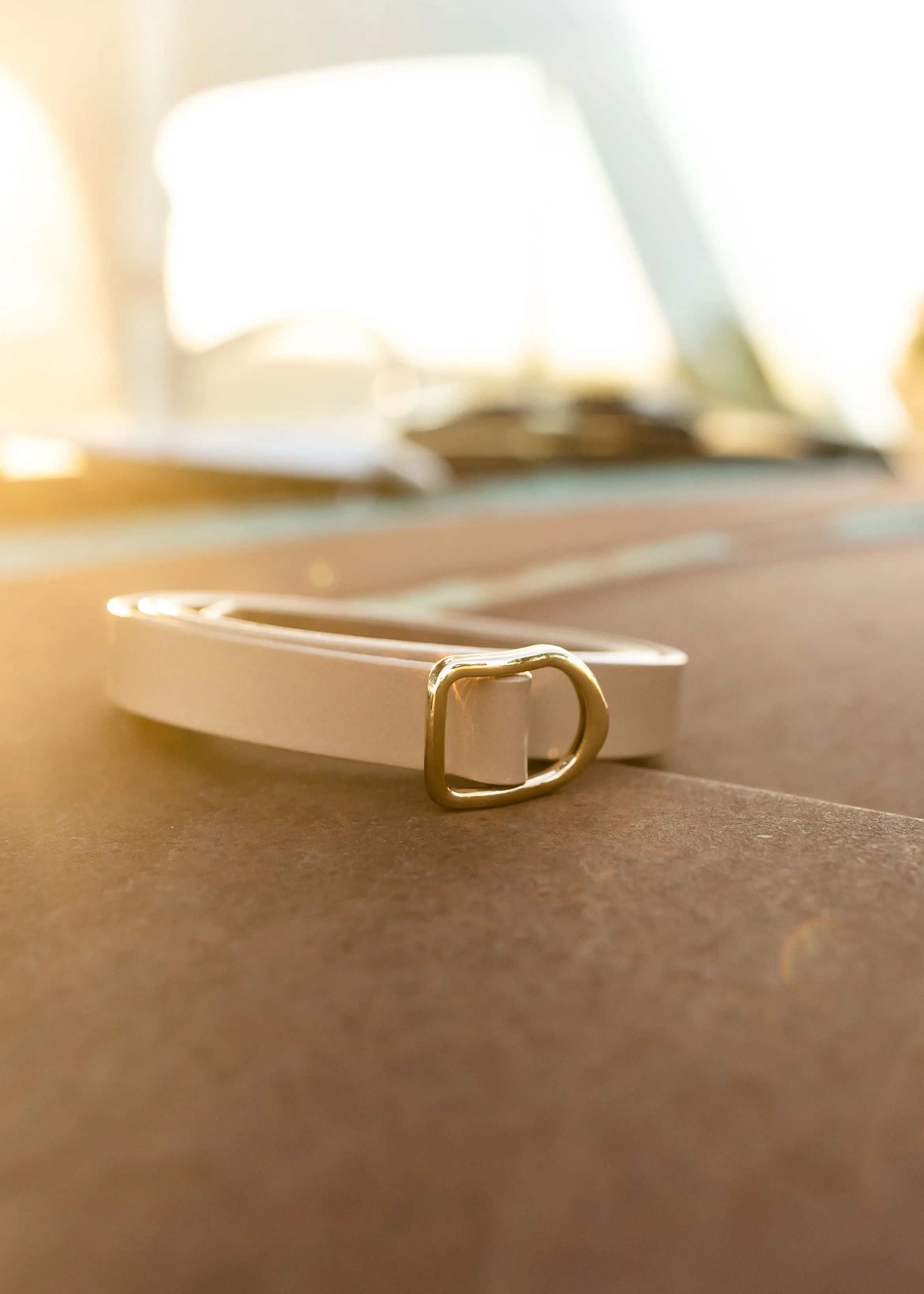 Taupe Faux Leather Skinny Belt - FINAL SALE